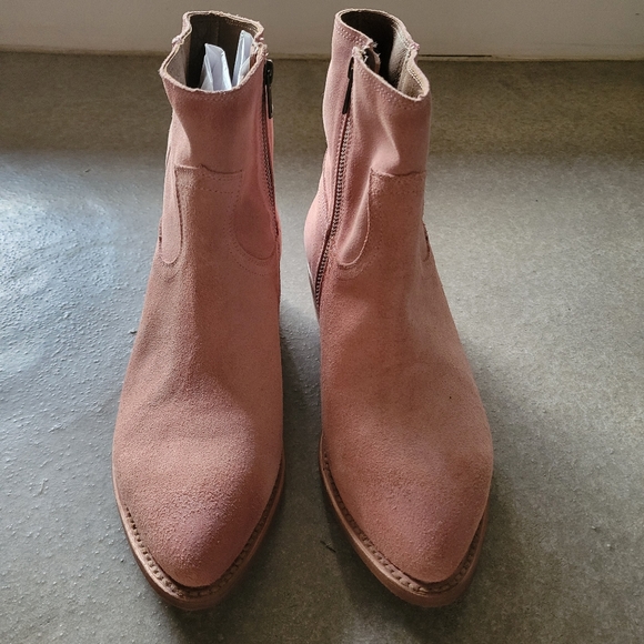 🌟 AUTHENTIC ✨️ NEW Frye Suede Billy Short Boots Dusty Rose Pink 👢 Size 10 - Picture 4 of 16